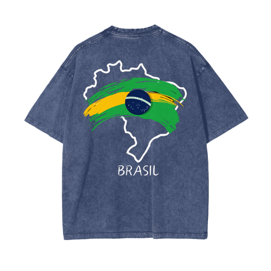 (BRASIL) Washed, Oversized T-shirt