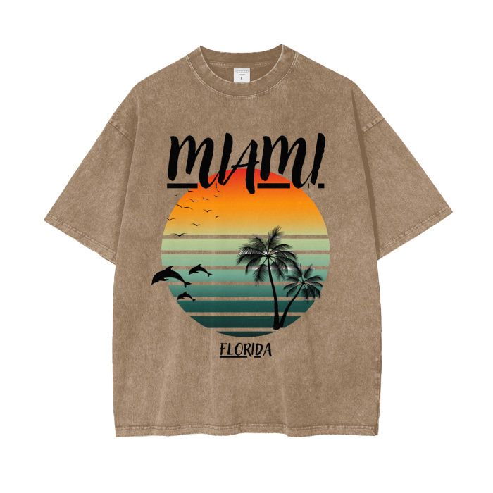 (MIAMI) Washed, Oversized T-shirt