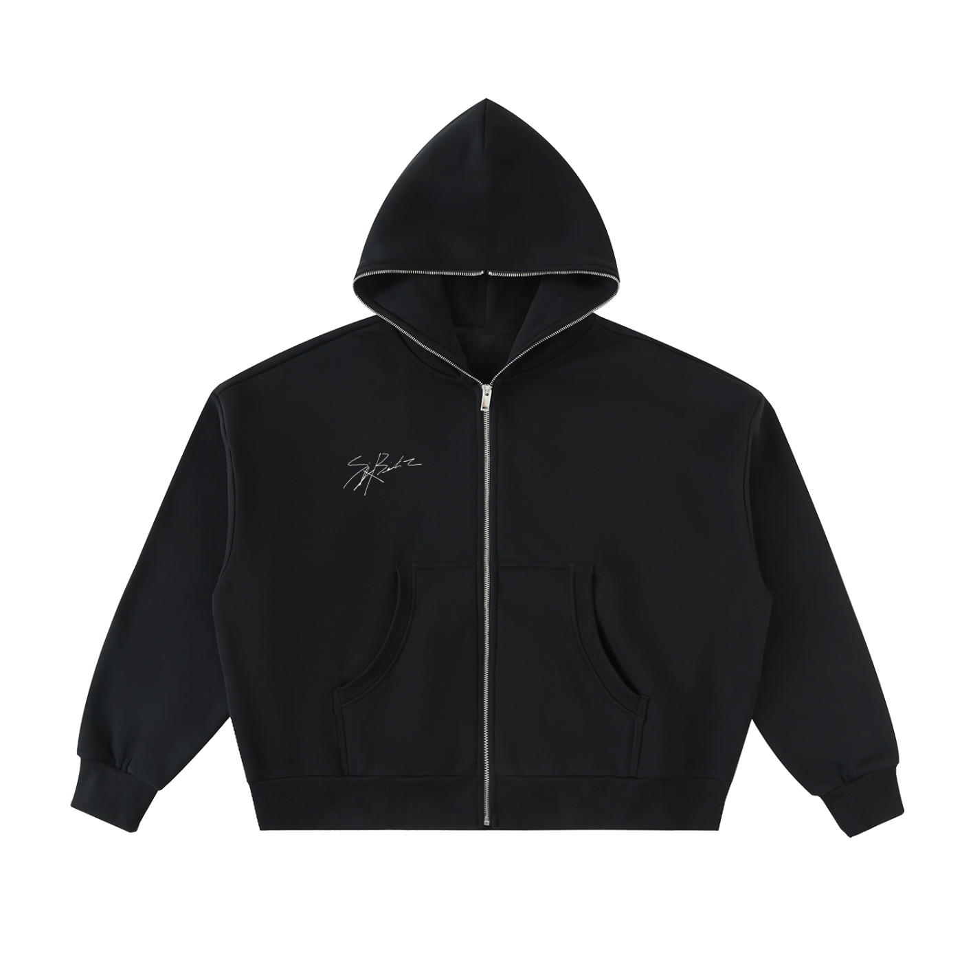 (Signature) Full-Zip, Boxy Hoodie
